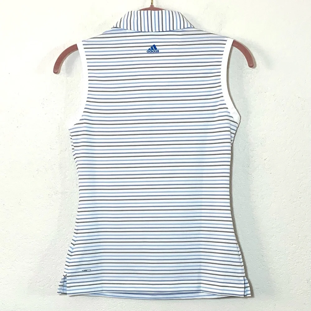 NEW Size XS Adidas National Asian Golf Association Sleeveless Striped Polo Shirt - Picture 2 of 11